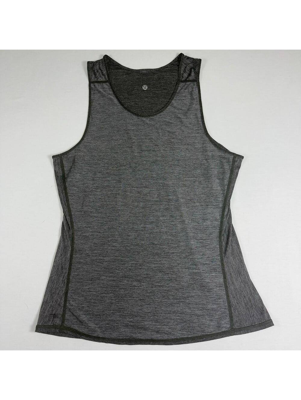 Lululemon No Limit Tank Heathered Dark Gray T-Shirt 6 Oversized Fit